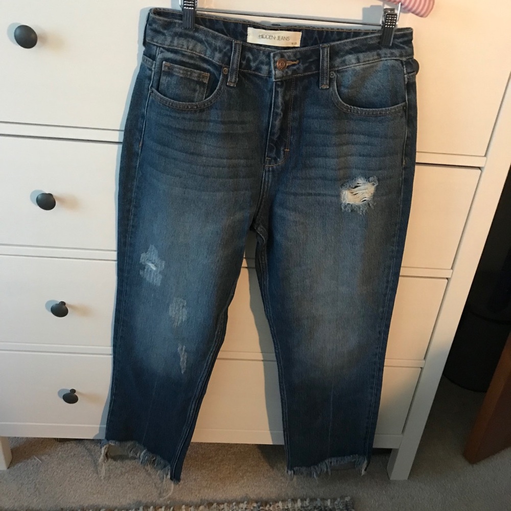 Hidden Jeans Ripped High Waist Ankle Size 29 NWOT